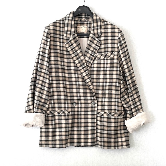 We The Free Plaid Oversized Blazer Jacket - Picture 2 of 12